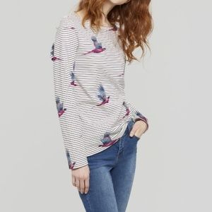 Joules Cream Painted Pheasant Top Striped Lng Slv